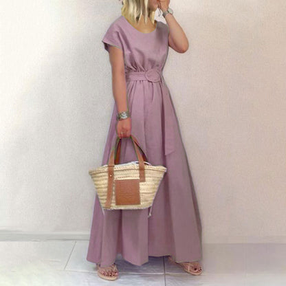 Maxiklänning Dam Lång Ärmar Polyester Elegant Sommarstil-6