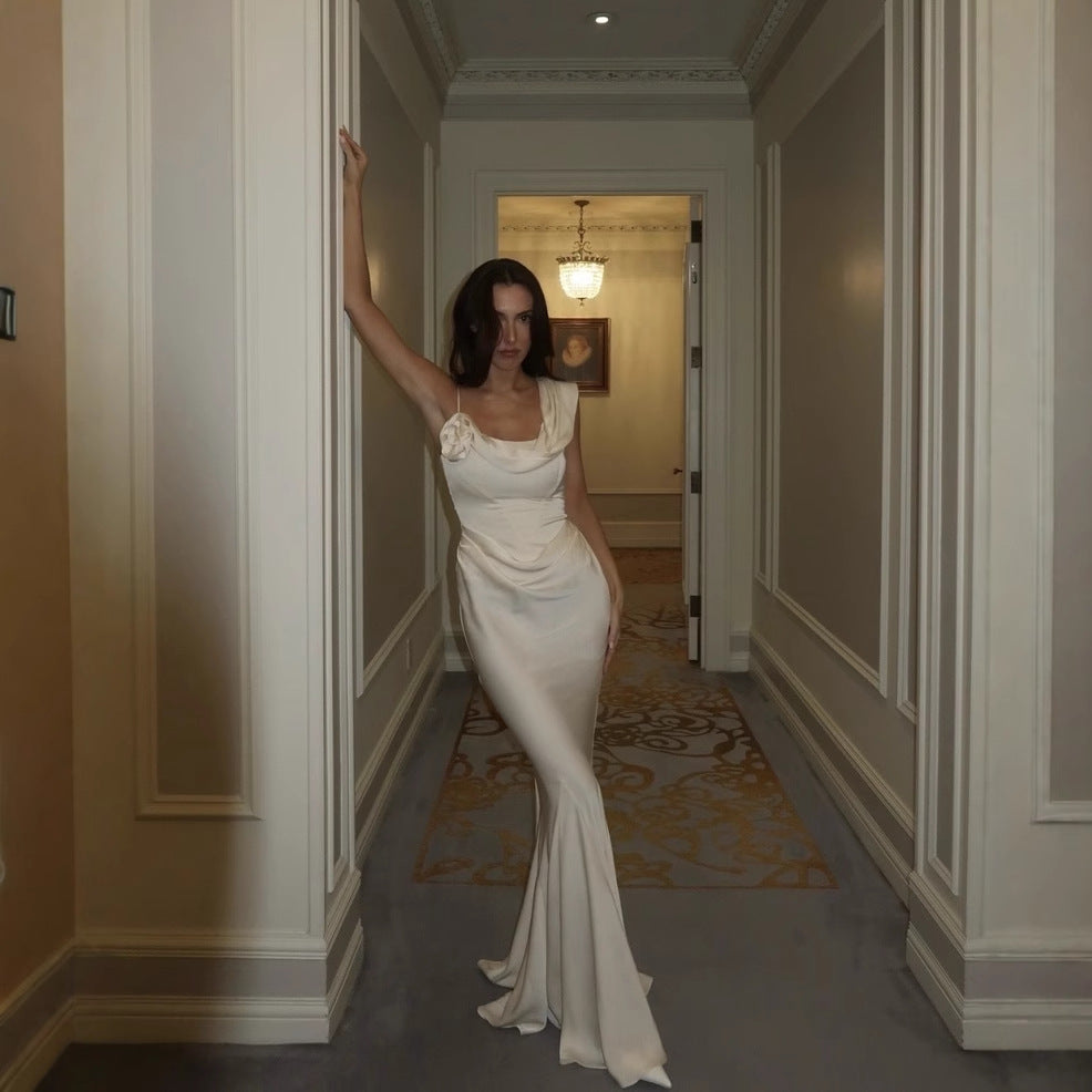 Kvinnors Wrap Klänning Festlig Silhuett Mjuk Tyg-4