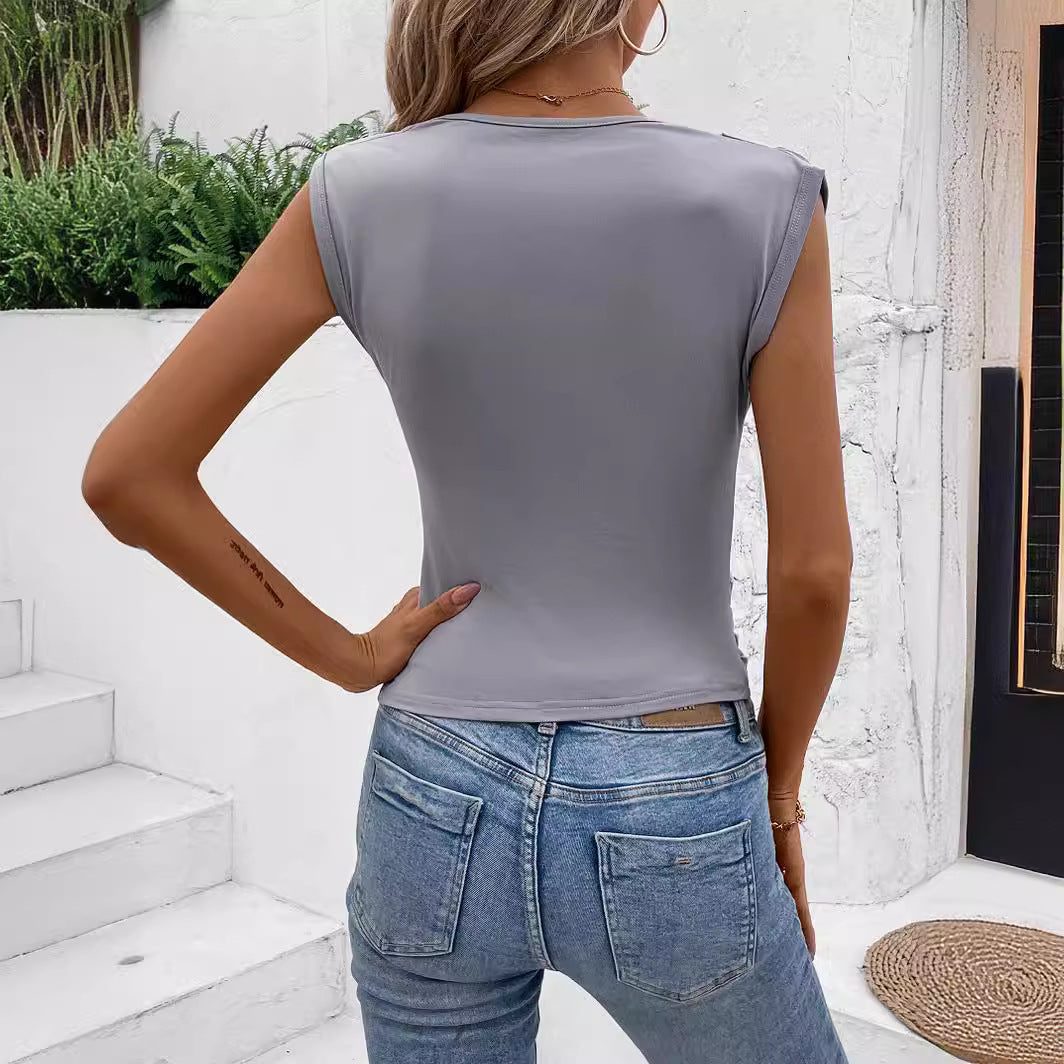 Dam Tröja Asymmetrisk Off-Shoulder Polyester 4