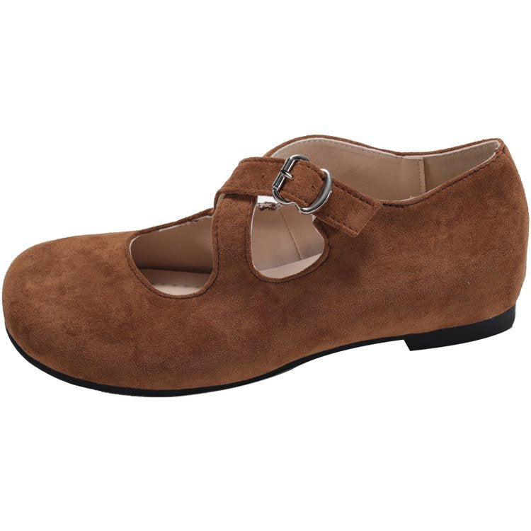 Dam Skor Mary Jane Klassisk Design Mocka med Vadderad Sula 10