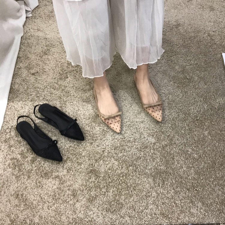 Kvinnors Ballerinas Slingback Elastisk Rem Syntetiskt Material 5