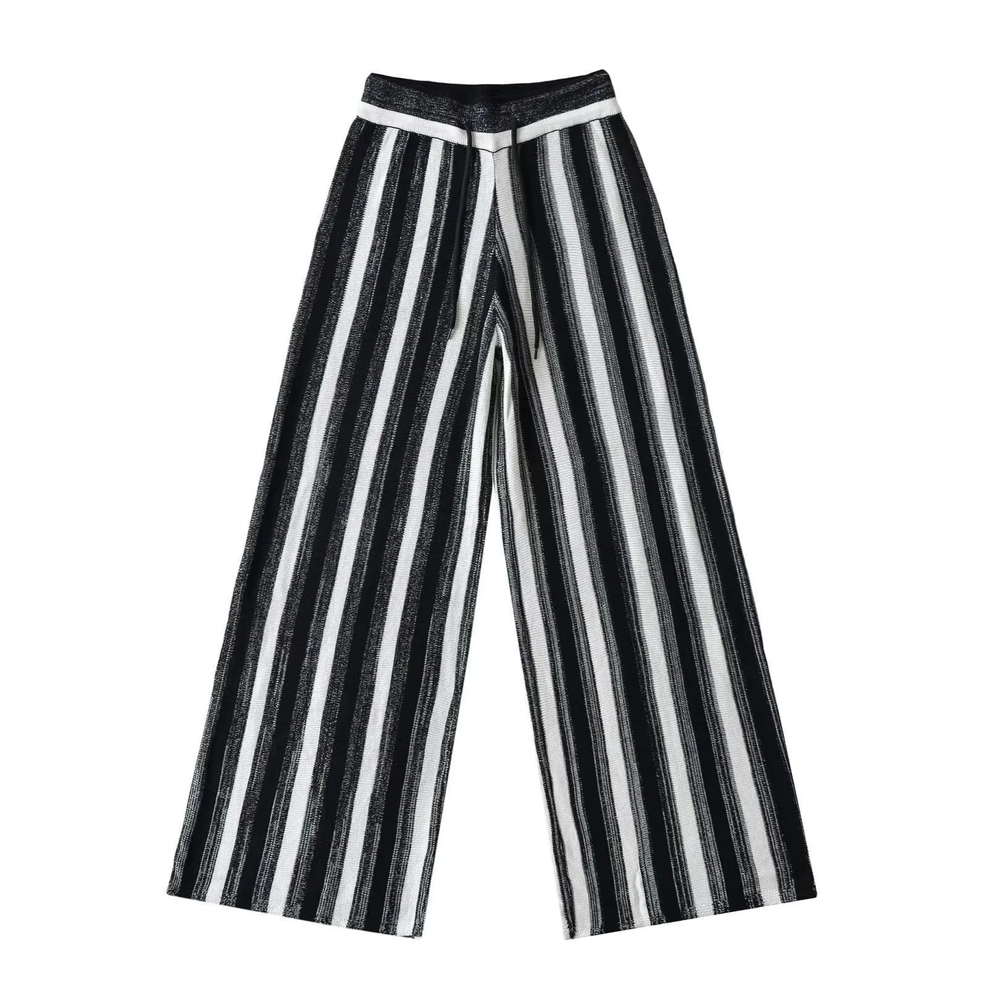 Kvinnors Palazzo-byxor Strukturerat Stripmönster Polyester 6