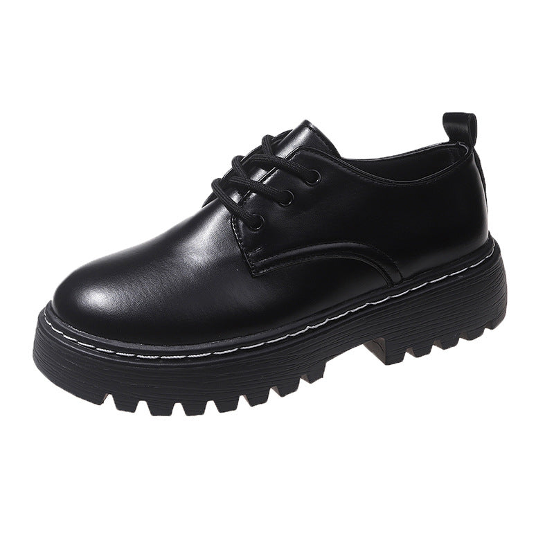 Kvinnliga Chunky Spetsskor Syntetiskt Läder Robust Sula Elegant Design 7