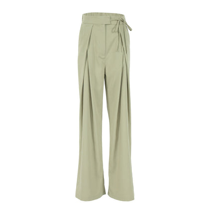 Kvinnors Långa Byxor Draperade Tweed Hög Midja-1