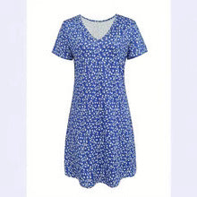 Kvinnor MIDI-klänning V-ringad Kortärmad A-linjeformad Högkvalitativt Tyg-3