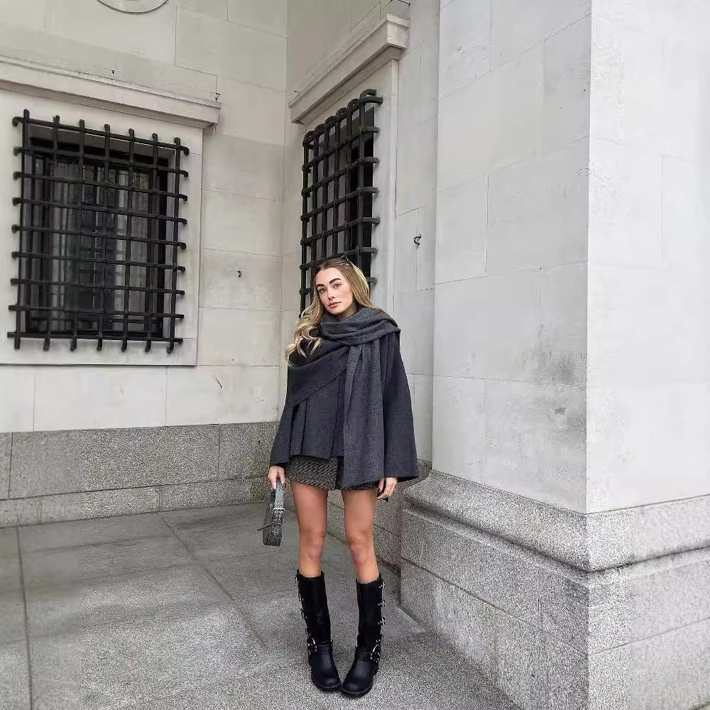 Damjacka Wrap Modern Design Mjuk Material för Dam 5