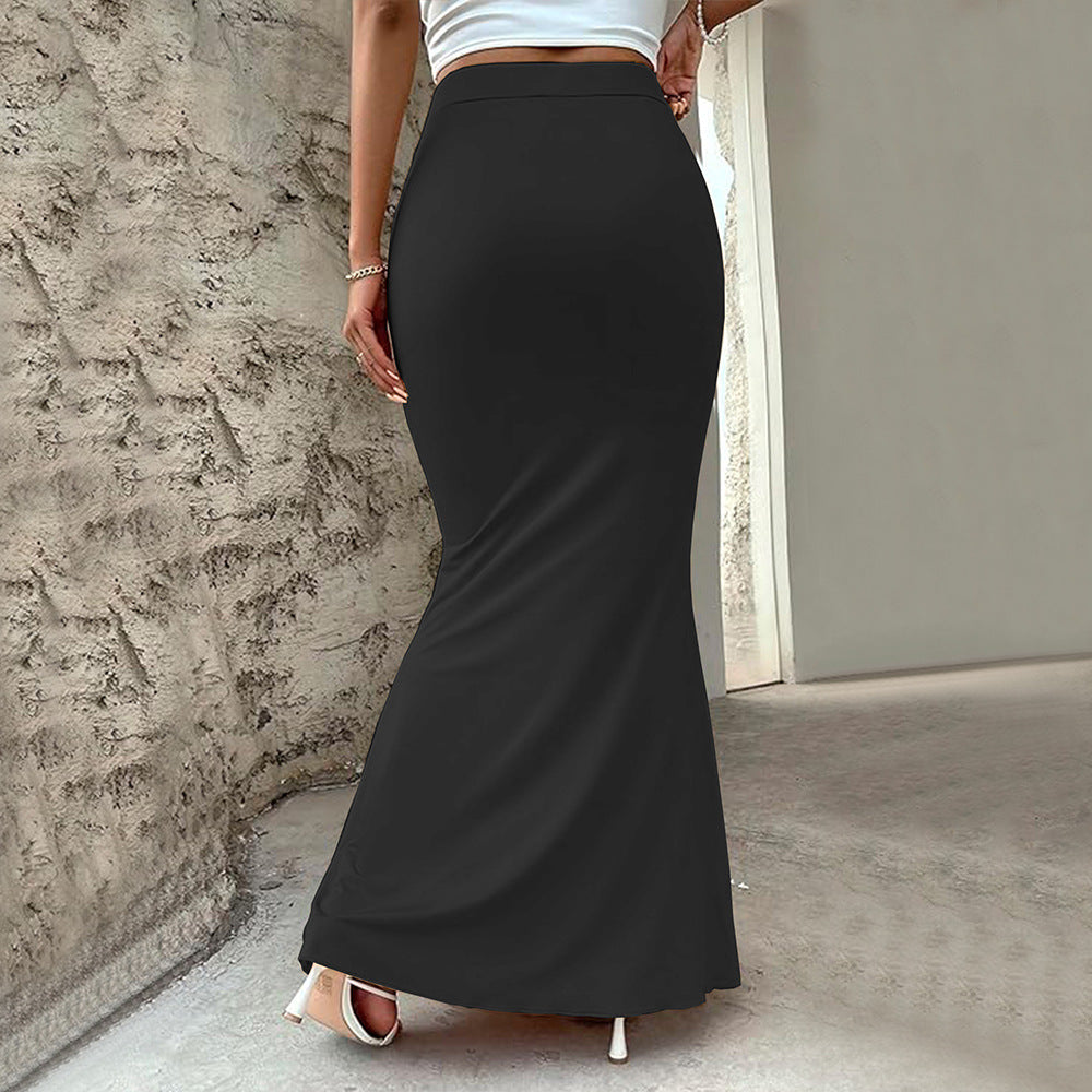 Maxikjol Dam Elegant Elastisk Tyg Lång Kjol 3