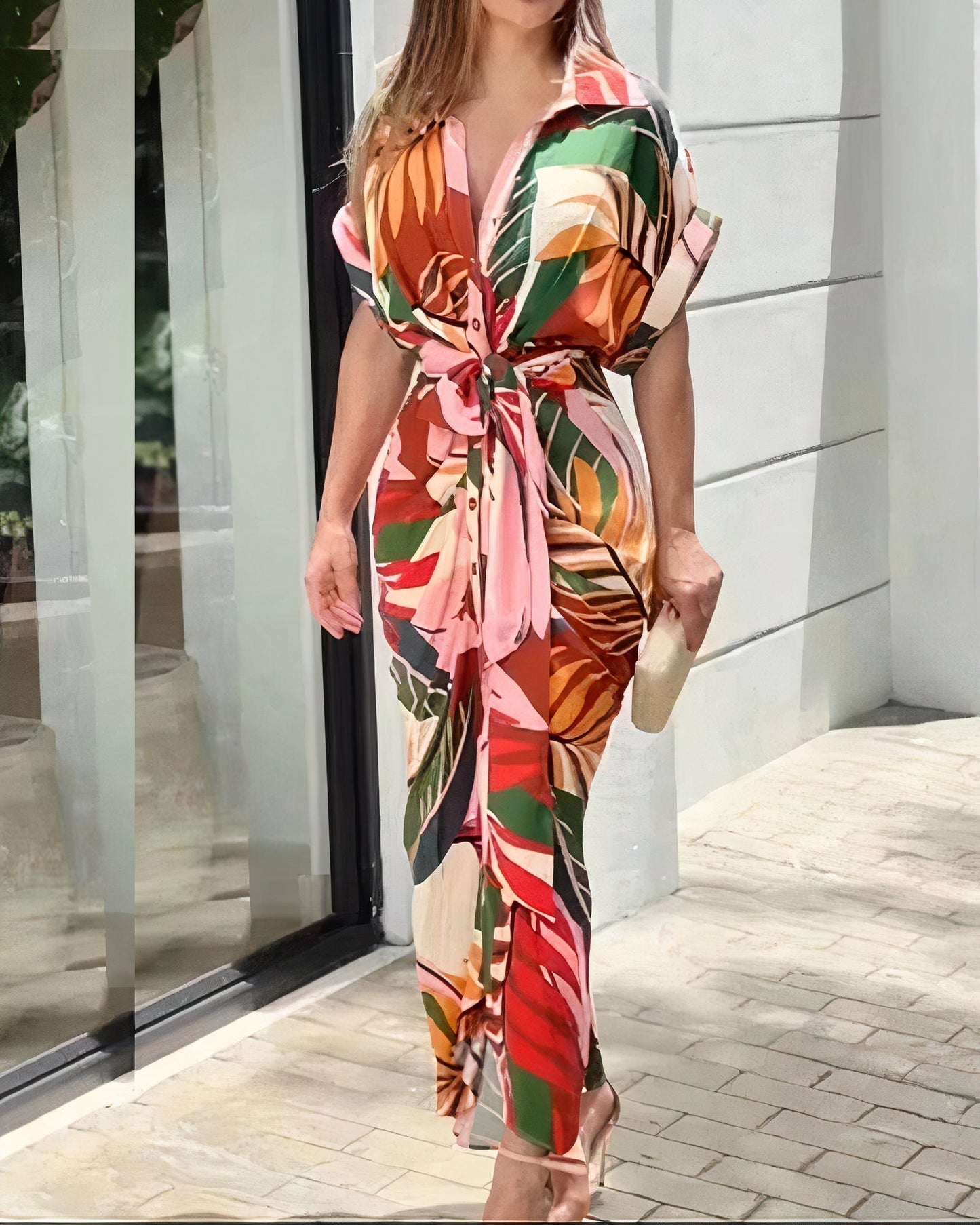 Fina Dam Klänningar Konsttryck Figurbetonad Polyester-4