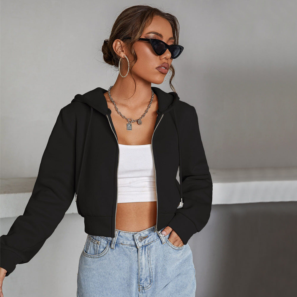 Dam Crop Hoodie Modern Design Mjuk Material 4