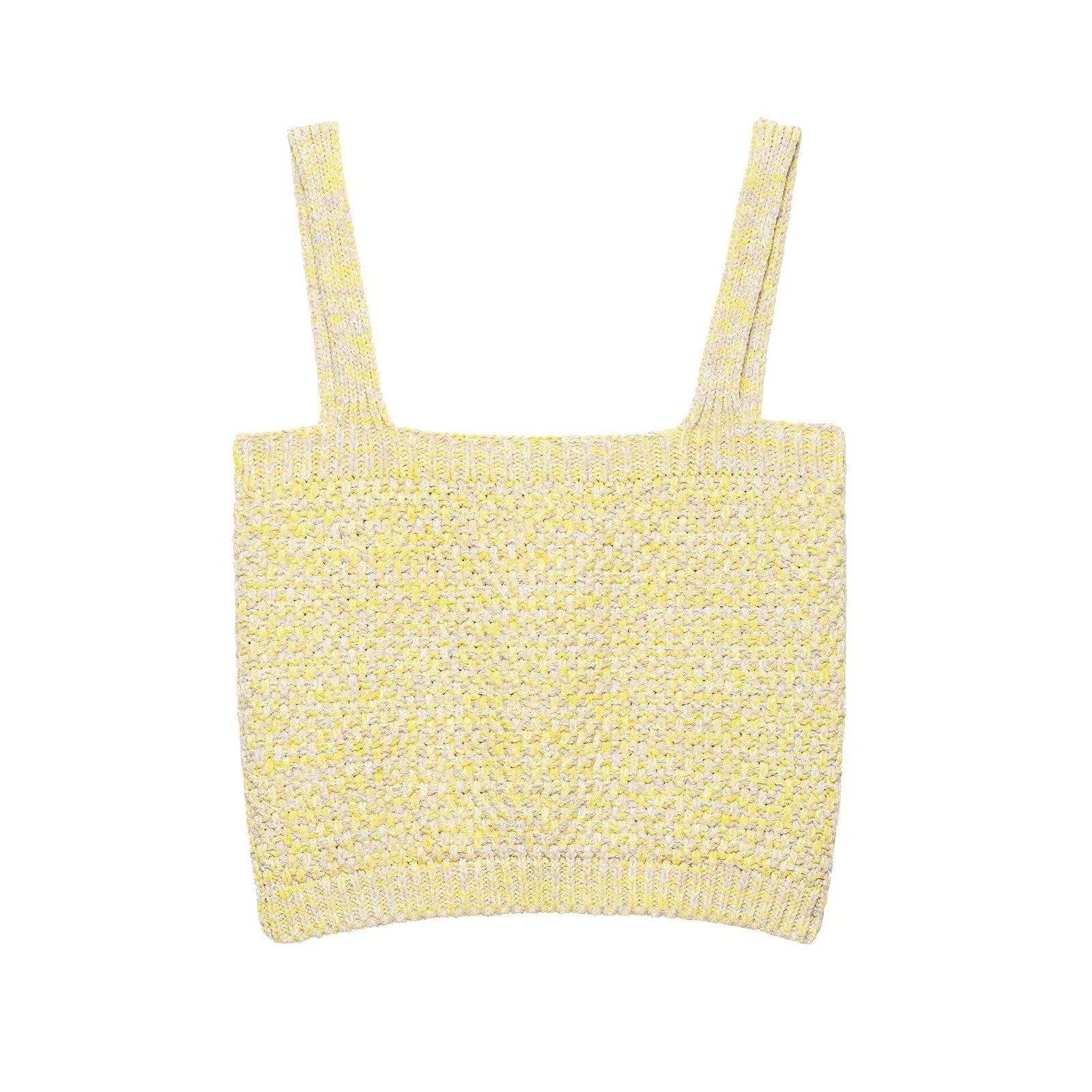 Damstickad Topp med Breda Remmar och Fint Mönster i Lätt Tyg 5