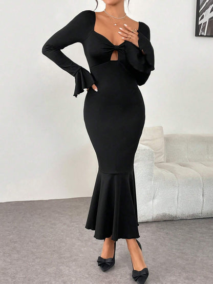 Variant image for Dam Mermaid Kjol Slim Fit Monokrom Högkvalitativt Tyg-1
