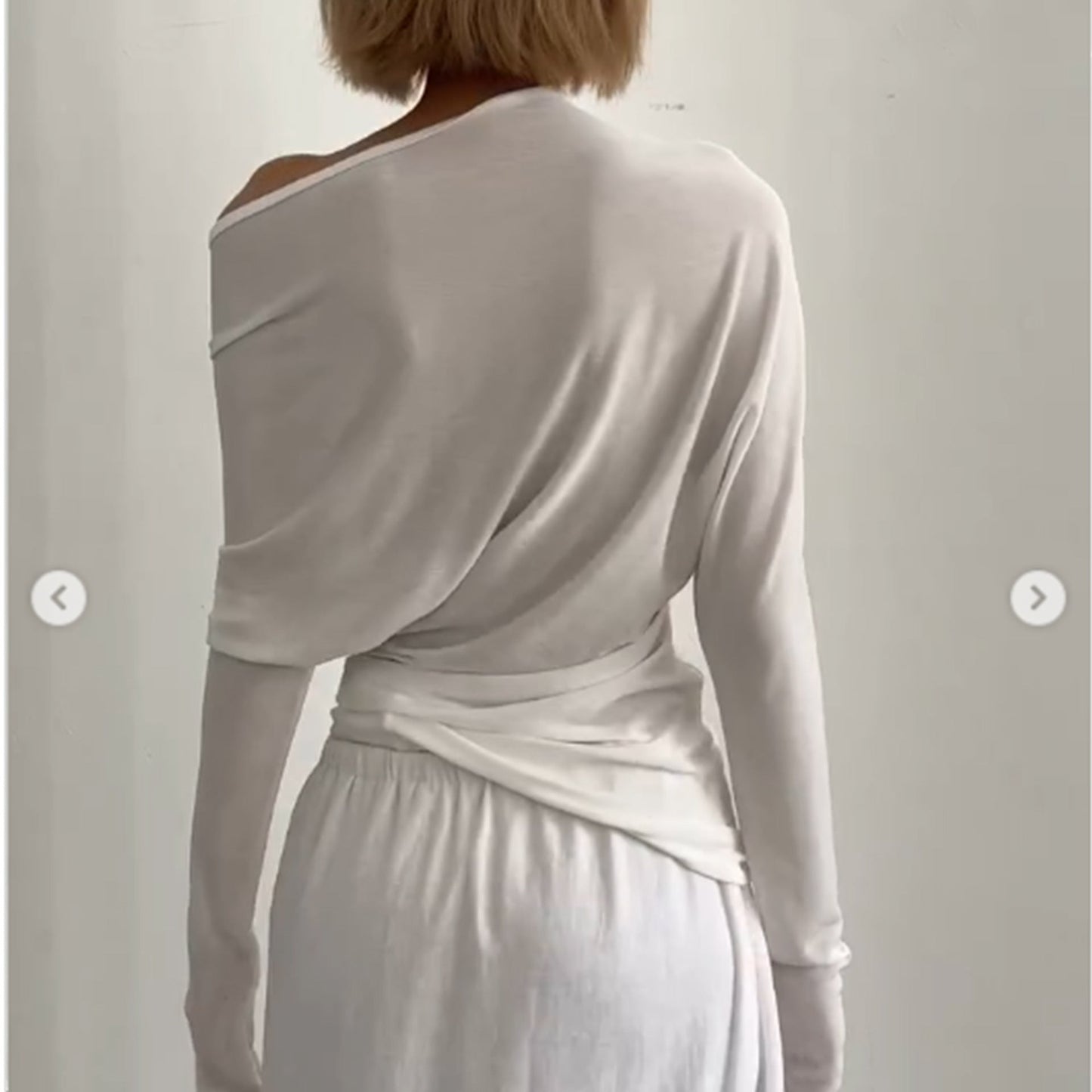Kvinnors Axelfri Topp Asymmetrisk Stretchigt Material-2