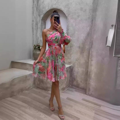 Dam Lång Kjol Asymmetrisk Chiffon Mid-Längd Elegant-6