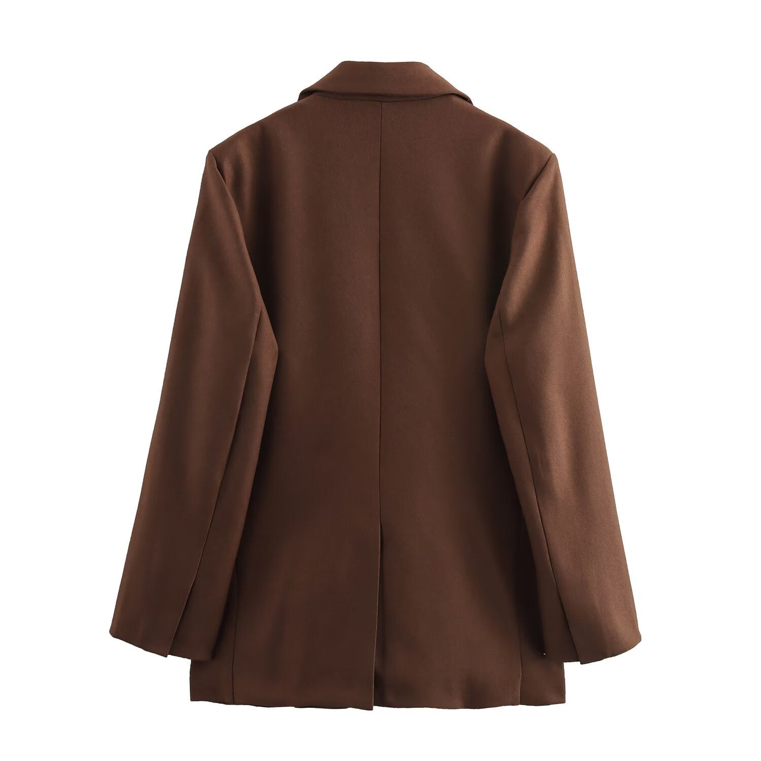 Damjacka Löst Passform Patchwork Polyester med Fickor-3