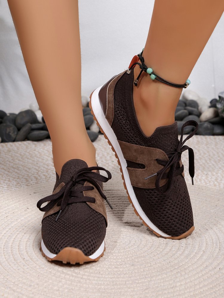 Kvinnor Sportsneakers Flexibelt Andningsbart Nätmaterial-6