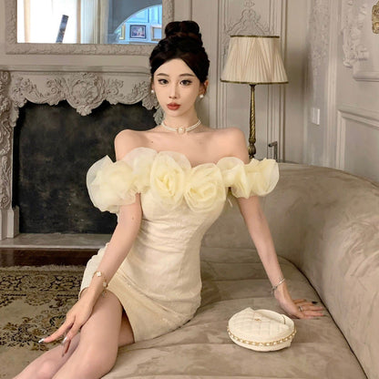 Dam Aftonklänning Blommig Oregelbunden Polyester-4