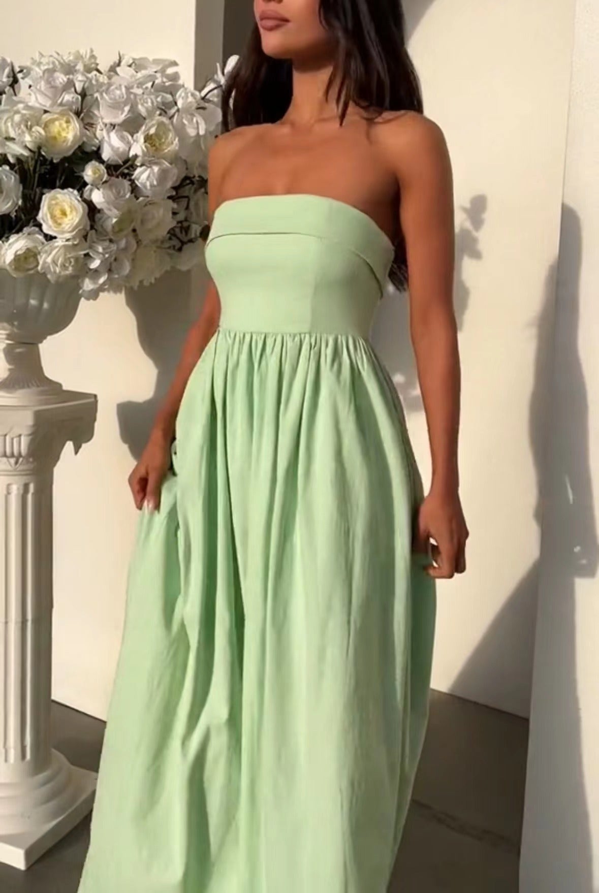 Variant image for Kvinnors Off-the-Shoulder Klänning Lång Spandex-1