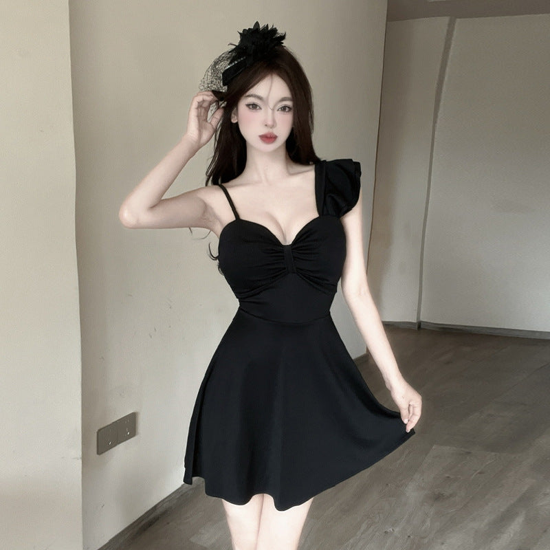 Fina Dam Klänningar Axellös Spaghetti Band Kort Polyester-3