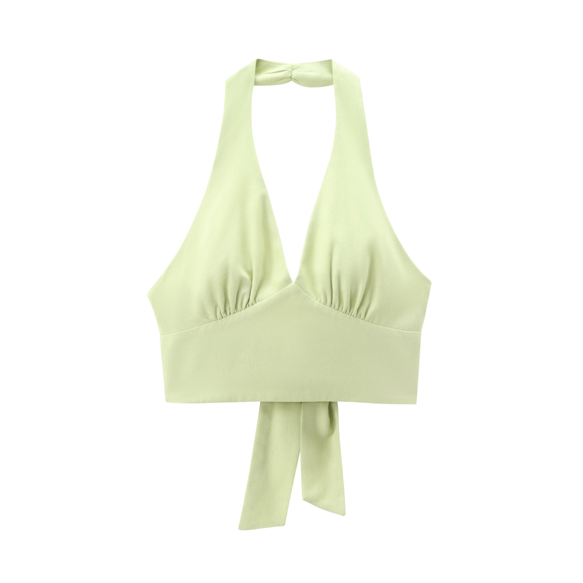 Kvinnors Kort Vest Halterneck Polyester i Street Style-1