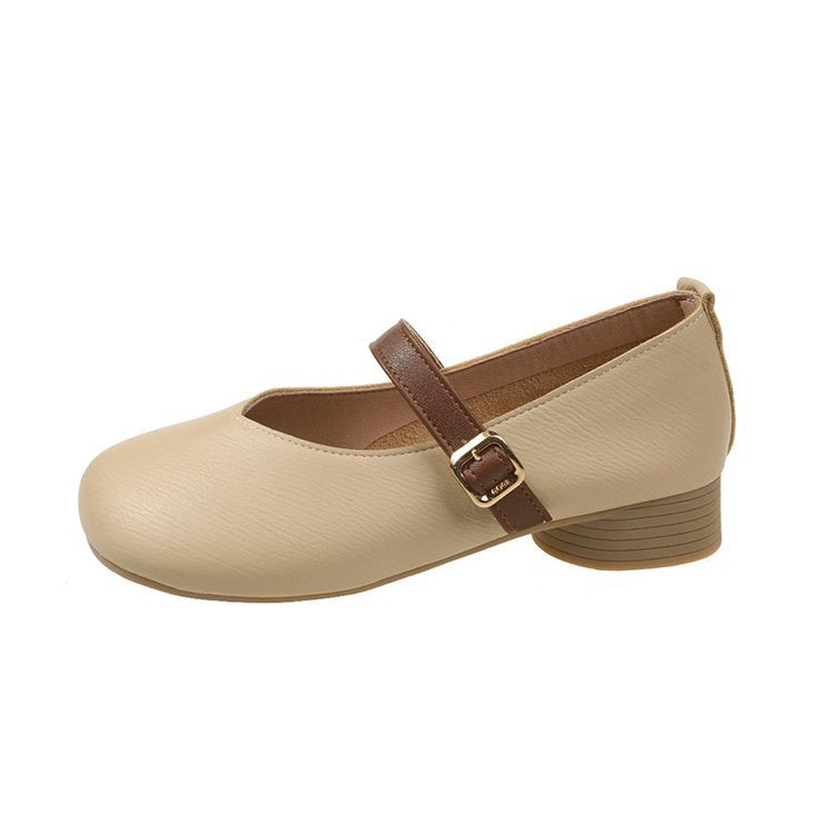 Variant image for Damskor Mary Jane Ballerinas med Dekorativa Remmar och Blockklack-2