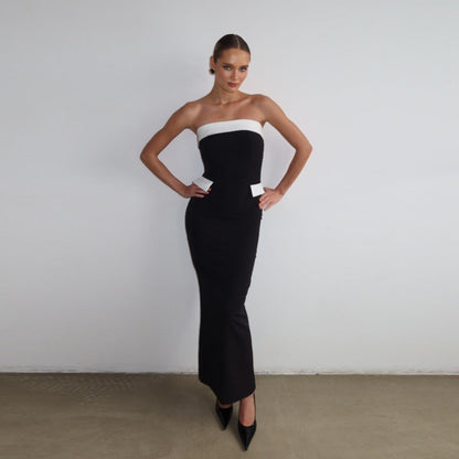 Kvinnors Aftonklänning Axel-Fri Design Högkvalitativt Tyg-3