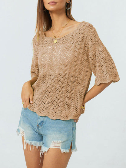 Variant image for Dam Klänning Rund Halsringning Loose Fit Stickad Viskos-17