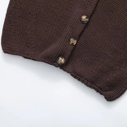 Kvinnors Cardigan V-ringning Mjuk Ullmix Voluminösa Ärmar-3