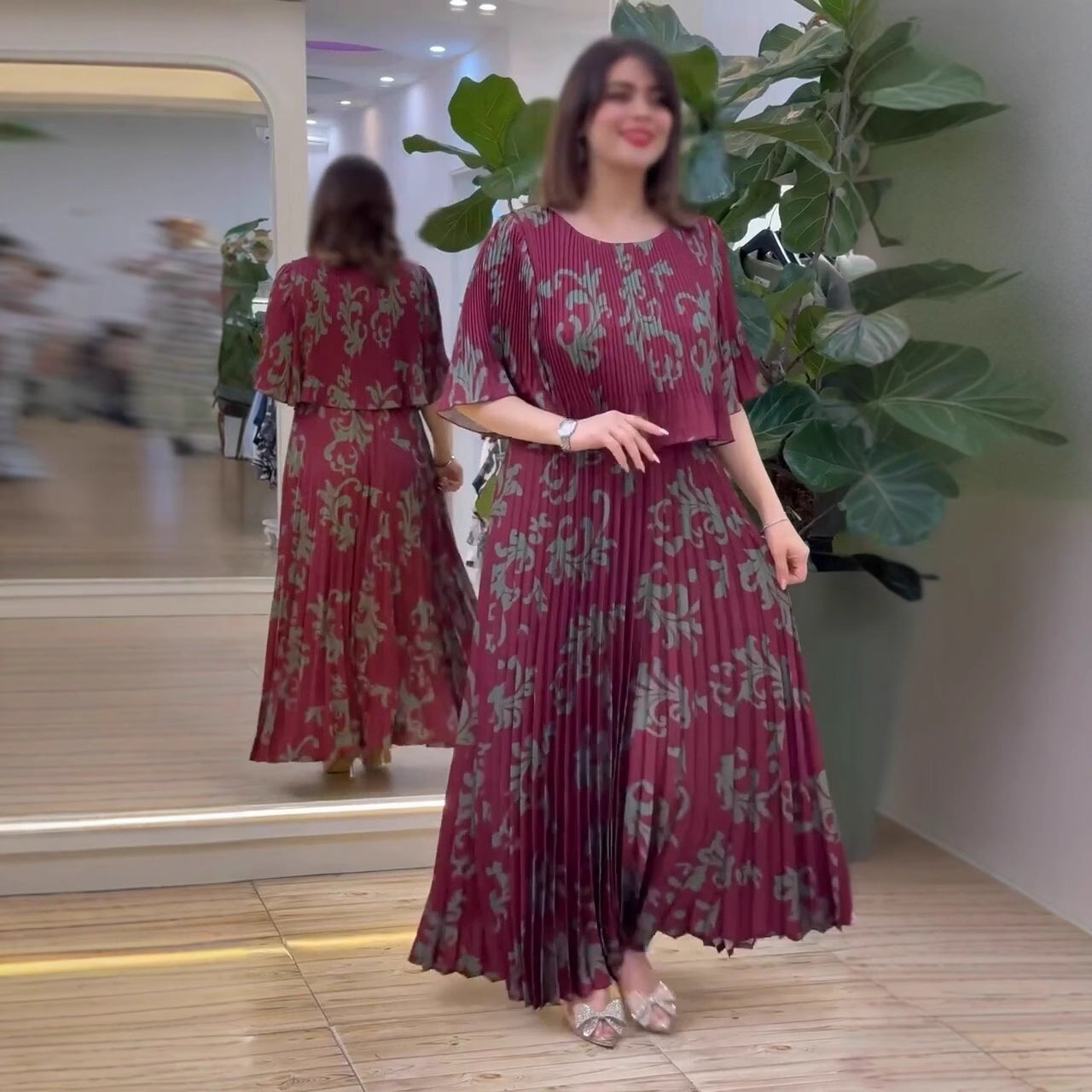 Dam Tvådelad Sättning Kortärmad Topp Polyester Spandex-2