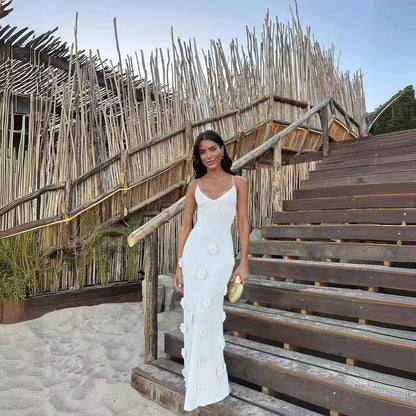 Kvinnors Aftonklänning Figurnära Högkvalitativt Tyg med Dekorativa Blommor-4