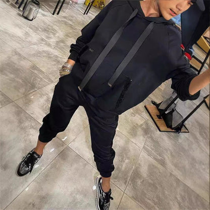 Dam Hoodie Set med Paljetter och Långärmad Byxor i Polyester-3