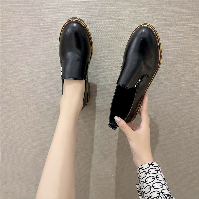 Kvinnors Ankelstövlar Slip-On Läder med Vadderad Innersula 4
