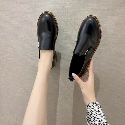 Kvinnors Ankelstövlar Slip-On Läder med Vadderad Innersula 4