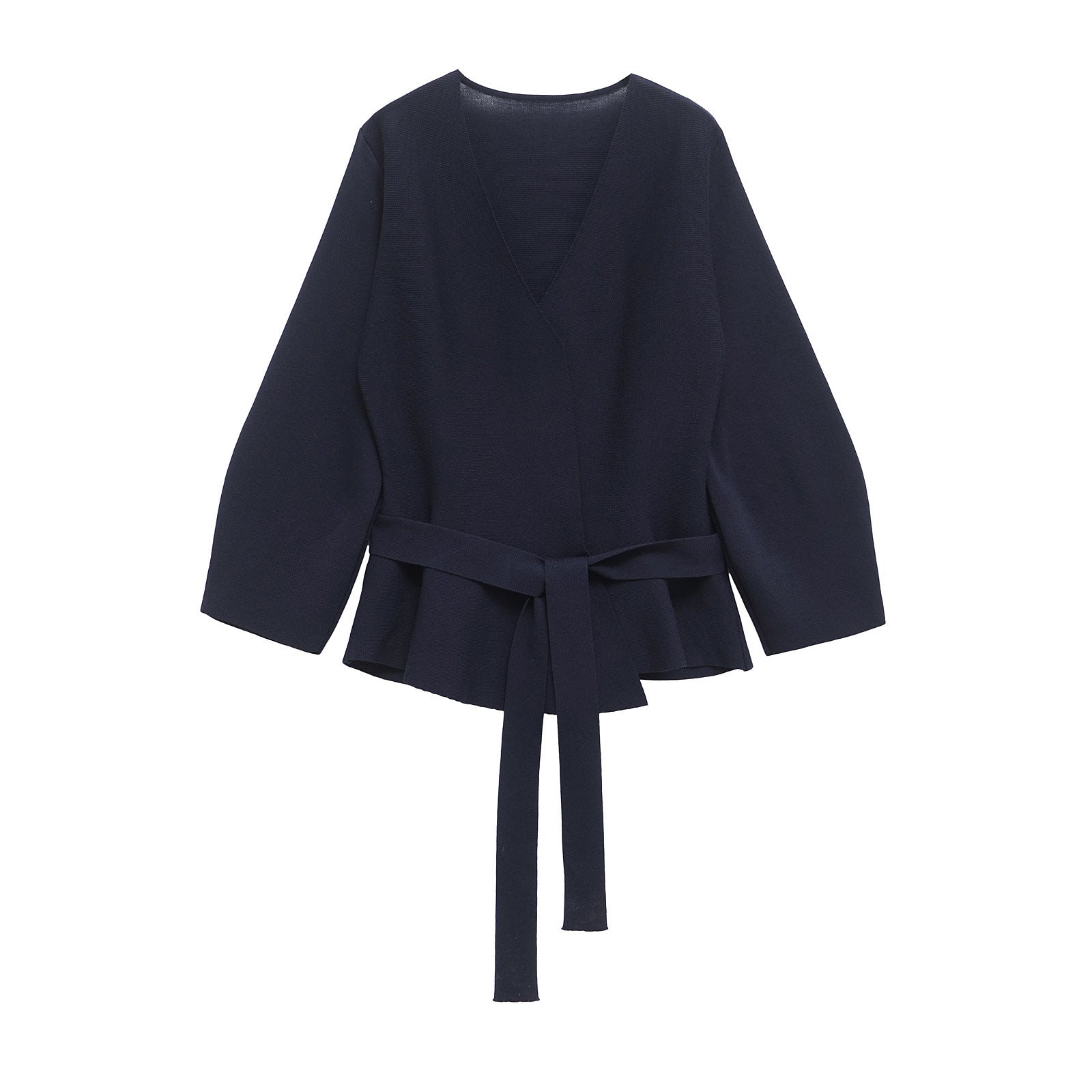 Variant image for Kvinna Lång Kofta Cardigan med V-Hals och Bälte i Akryl-7