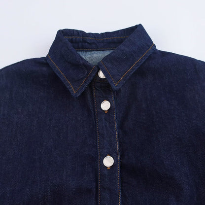 Kvinnors Denimjacka i Klassisk Skärning – Avslappnad Passform med Två Fickor, Denimblå 3