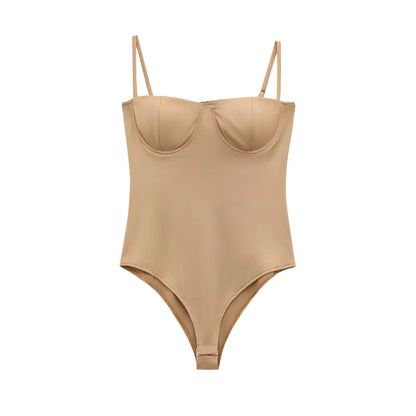 Kvinnors Bodysuit Justerbara Remmar Mjuk Elastisk Blandning 6