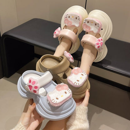 Sandaler Dam med Justerbara Remmar och Kattmotiv – Syntetiskt Läder, Bekväm och Lätt Design 5