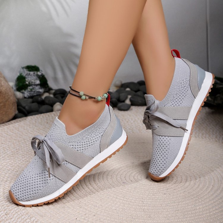Kvinnor Sportsneakers Flexibelt Andningsbart Nätmaterial-4