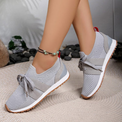 Kvinnor Sportsneakers Flexibelt Andningsbart Nätmaterial-4