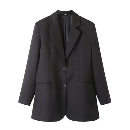 Variant image for Dam Blazer Set Hög Midja Raka Byxor Polyester Blandning-1