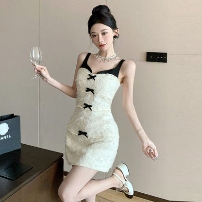 Kvinnors Bodycon Klänning V-Hals Ärmlös Polyester-2