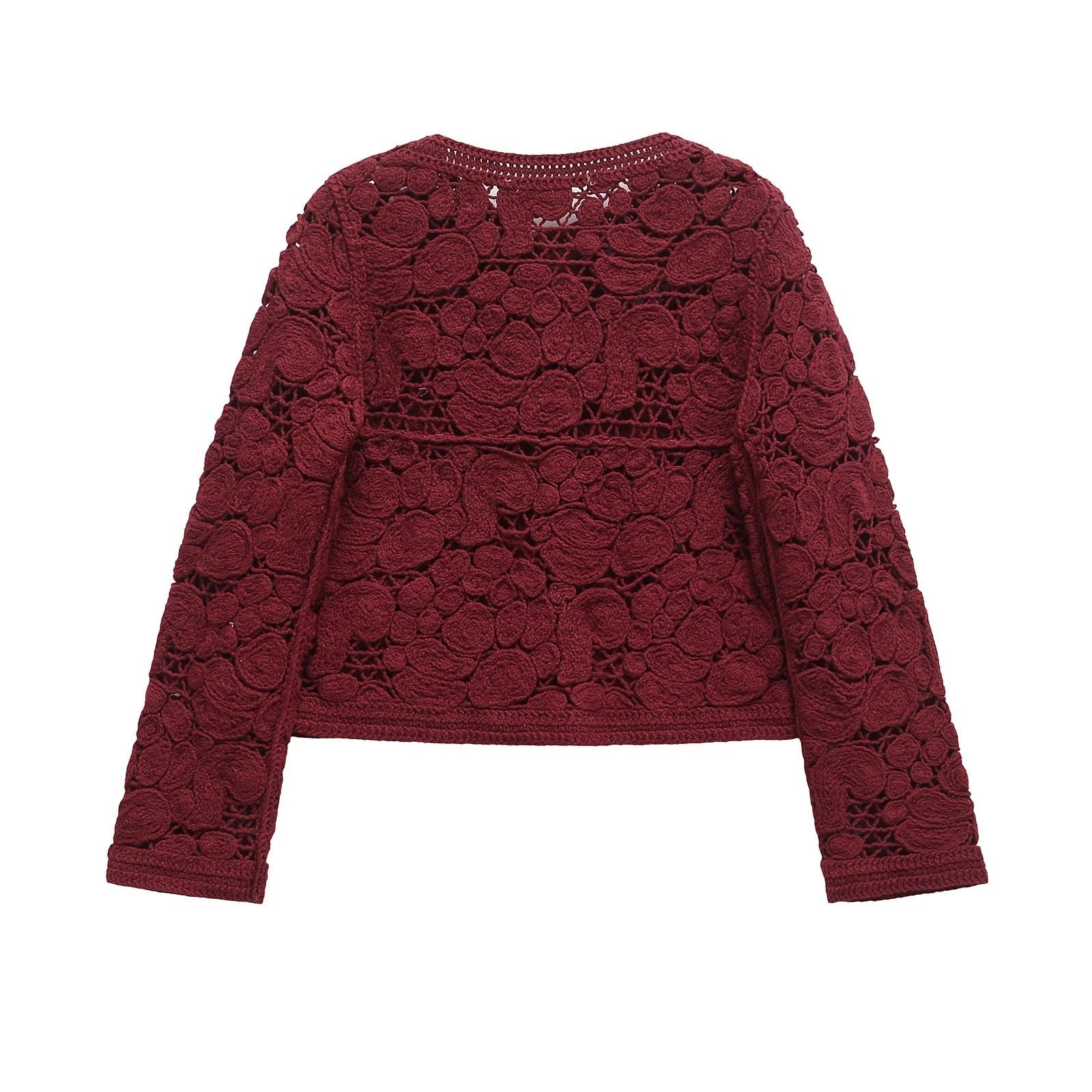 Elegante Damen Strickjacke mit Spitzen-Details und Knopfverschluss – Vielseitige Cardigan für Frühling und Herbst 4