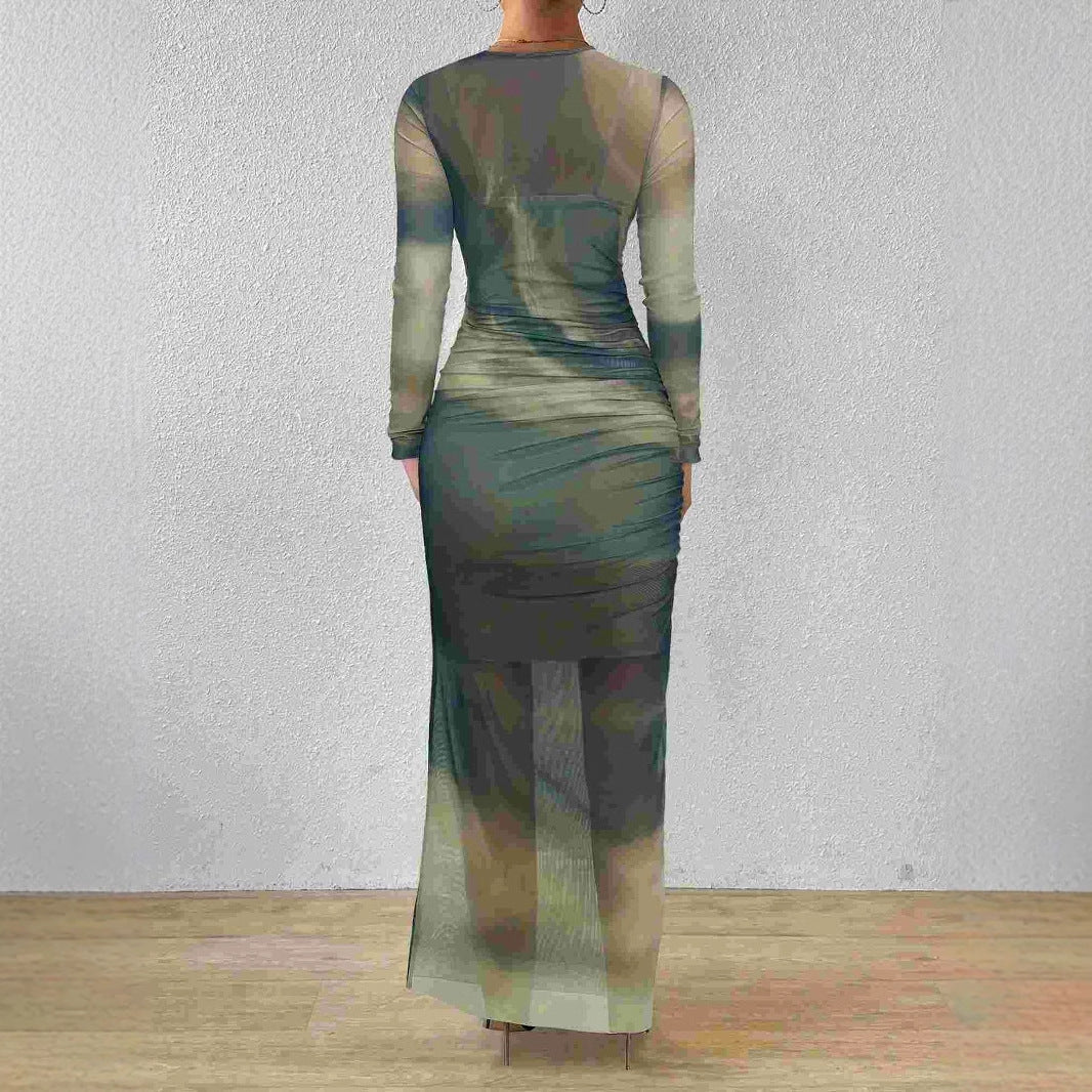 Elegantes Damenkleid aus Elastischem Material – Festliches Kleid für Partys und Besondere Anlässe in Auffälligen Farben und Harmonischen Mustern 3