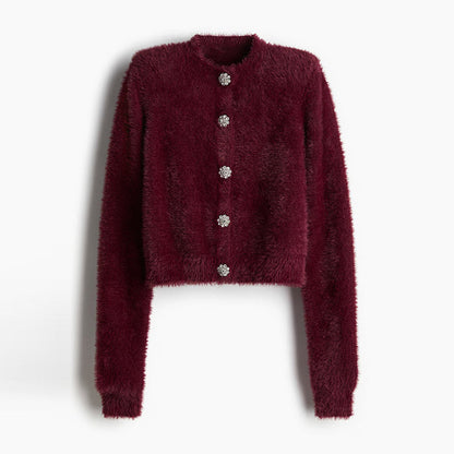 Svart Kofta för Kvinnor – Modern Design i Mjuk Material, Kort Modell med Eleganta Knappar, Perfekt för Vardag och Fest 5