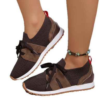 Kvinnor Sportsneakers Flexibelt Andningsbart Nätmaterial-5