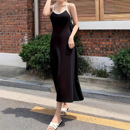 Variant image for Kvinnors Midi Klänning U-urringning Mjölksilke-3