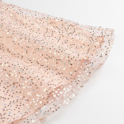 Dam Sommarklänning A-Linje Ruffle Design Med Paljetter För Bröllopsgäst och Fest 4