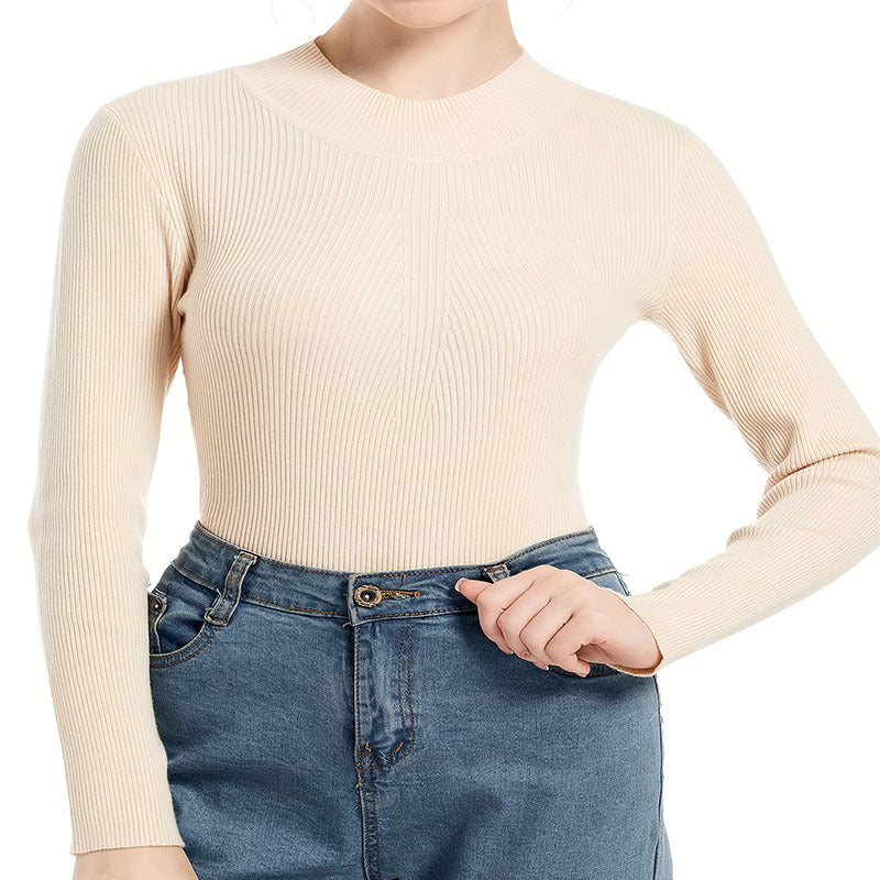 Dam Tröja Slim Fit Vindtät Polyester Lång Ärmar-2