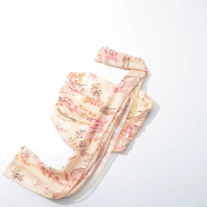 Dam Bandeau Topp Blommig Design med Rüschendetaljer Elastisk Material-4
