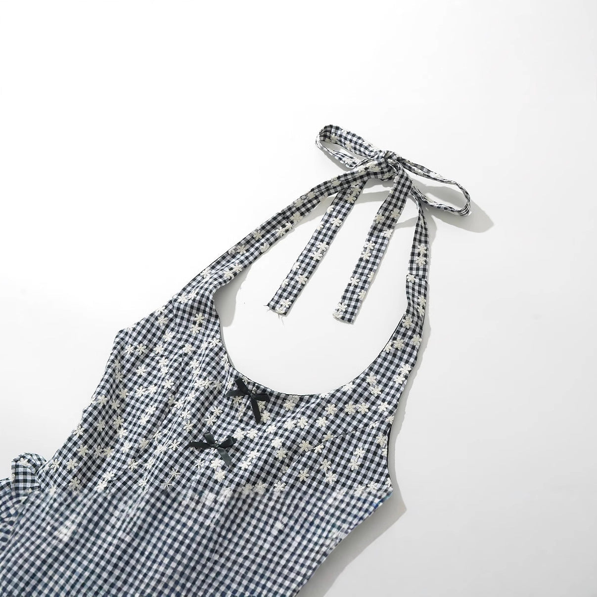 Dam Sommarklänning Höghalsad med Rüsch-detaljer Andningsbart Tyg 3