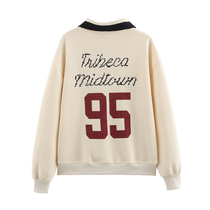 Kvinnors Poloskjorta Avslappnad Snitt Bomullsblandning Modern Krage 3